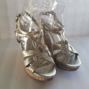 Sbicca Champagne Wedge Sandals
